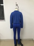 EVE Solid Color Zipper Sweatshirt And Pants Two Piece Set LSD-1651