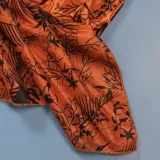 EVE Plus Size Printed Ruffle Pleated Lantern Sleeve Midi Dress NY-10597