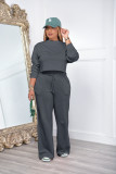 EVE Solid Color Sweatshirt And Pants Thickened 2 Piece Set AIL-253