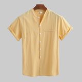 EVE Men's Plus Size Short Sleeve Solid Color Shiirt GXWF-B66