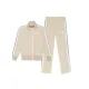 EVE Men's Plus Size Strpe Color Block Zipper Sweatshirt Two Piece Pants Set GXWF-qn003