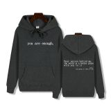 EVE Padded Letter Print Drawstring Hooded Sweatshirt GXWF-03