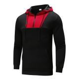 Men's Plus Size Colorblocked Hooded Sport Sweatshirt GXWF-WY-12