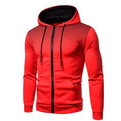 EVE Men's Plus Size Casual Sports Fitness Zipper Hooded Sweatshirt GXWF-KJ-W16