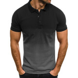 EVE Men's Plus Size Gradient Color Sport Short Sleeve POLO Shirt GXWF-ZT135