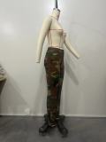 EVE Camouflage Print Casual Tight Pencil Pants OD-8624