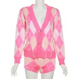 EVE Contrast Color Tassel Coat And Shorts Two Piece Set XEF-35412