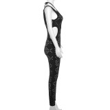 EVE Sexy Hollow Out Bandage Sleeveless Sport Jumpsuit XEF-33989
