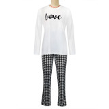 EVE Fashion Print Long Sleeve Sport Two Piece Pants Set SH-390845