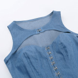 EVE Sexy Denim Hollow Out Sleeveless Vest FL-23521