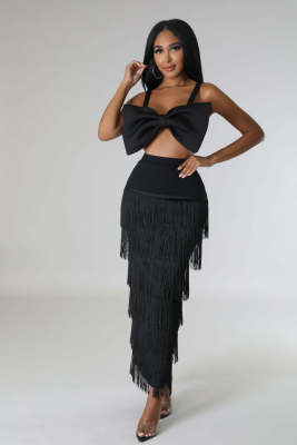 EVE Patchwork Fringe Sexy Pencil Skirt ME-8441