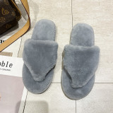 EVE Home Flat Heel Rabbit Fur Thongs Slippers ZFLX-FL-3