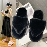 EVE Home Flat Heel Rabbit Fur Thongs Slippers ZFLX-FL-3