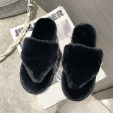 EVE Home Flat Heel Rabbit Fur Thongs Slippers ZFLX-FL-3