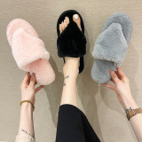 EVE Home Flat Heel Rabbit Fur Thongs Slippers ZFLX-FL-3