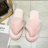 EVE Home Flat Heel Rabbit Fur Thongs Slippers ZFLX-FL-3
