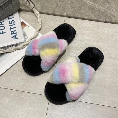 EVE Colorful Furry Crossover Warm Slippers ZFLX-FL-20