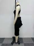 EVE Plus Size Sexy Sleeveless Backless Midi Dress NY-2877
