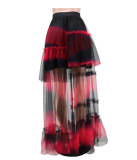 EVE Contrast Color High Waist Mesh Long Skirts XHXF-375