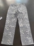 EVE Letter Print High Waist Zipper Pants GSMJ-6932