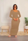 EVE Long Sleeve Solid Color Sweater Maxi Dress FSXF-569