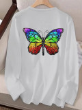 EVE Butterflies Print Long Sleeve T Shirt DAI-009