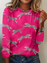 EVE Leopard Print Long Sleeve Casual T-Shirt DAI-A083