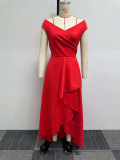 EVE Plus Size Solid Color Sleeveless Big Swing Maxi Dress NY-10629