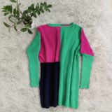 EVE Loose Color Block Casusal Knit Sweater Dress GYSF-1021