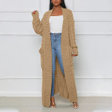 EVE Plus Size Fashion Long Sleeve Long Sweater Jacket GOSD-6813