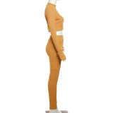 EVE Fashion Long Sleeve Cardigan Coat Two Piece Pants Set XEF-36960