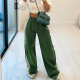 EVE Contrast Color Patchwork Straight Pants XEF-37441