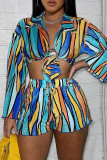 EVE Multi-Colorful Print Shirt And Short 2 Piece Set GYZY-8841