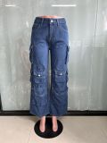EVE Fashion Multi-Pocket Wide Leg Jeans LX-6016