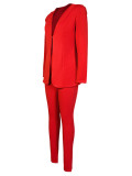 EVE Casual Solid Color Blazer Two Piece Pants Set CH-23105