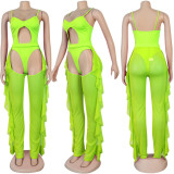 EVE Solid Color Swimsuit Mesh Two Piece Set SFY-Z018