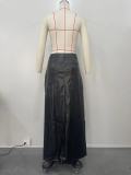 EVE Fashion Slim High Split PU Leather Skirt OD-8617
