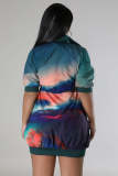 EVE Fashion Print Half Sleeve Mini Dress XMY-9462