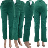 EVE Corduroy Solid Color Slim Pants JCF-7107