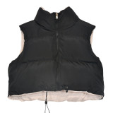 EVE Reversible Wear Zipper Vest Warm Cotton Jacket GBTF-8099DN