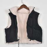 EVE Reversible Wear Zipper Vest Warm Cotton Jacket GBTF-8099DN
