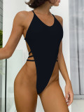 EVE Sexy Solid Color Backless One Piece Swimsuit CASF-6455