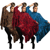 EVE Plus Size Leopard Print Shawl Long Top NNWF-10620