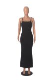 EVE Black Casual Sling Slim Maxi Dress MZ-2824