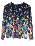 EVE Butterfly Print Long Sleeve Casual T-Shirt DAI-030