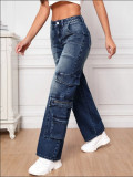 EVE High Waisted Loose Washed Jeans GKNF-TSJY-2398