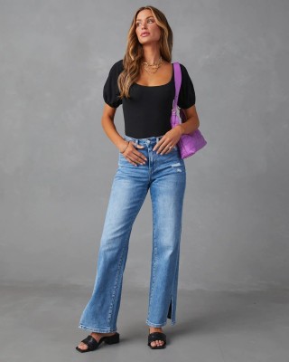 EVE Casual Loose Split Straight Jeans GKNF-TS-723