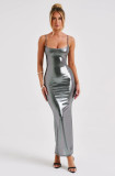 EVE Metallic Color Slim Sling Maxi Dress MZ-2829