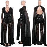 EVE Plus Size Sexy Sequins Evening Fashion Jumpsuits MOS-M868