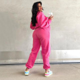 EVE Letter Print Long Sleeve Sweatshirt Pants Suit GDLF-YYMKLN98